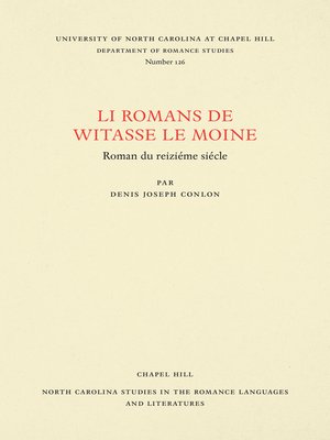 cover image of Li Romans de Witasse le Moine